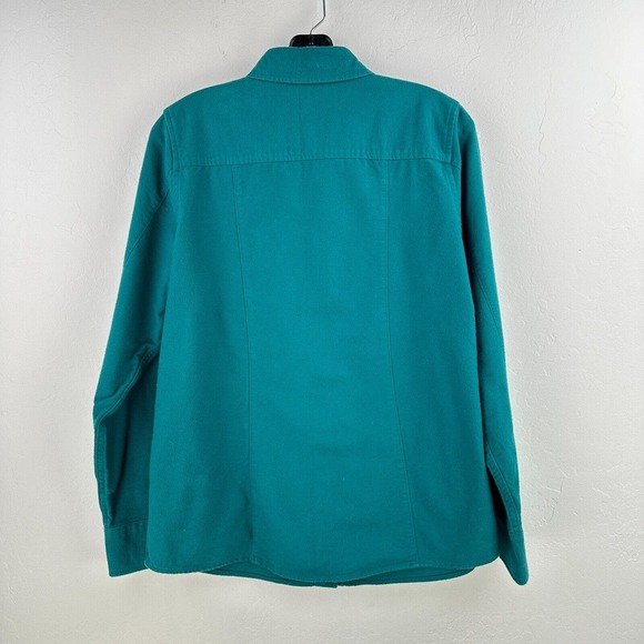 Vintage L.L Bean Shirt Womens Small Green Cotton Button Up‎ Long Sleeve - Picture 2 of 10
